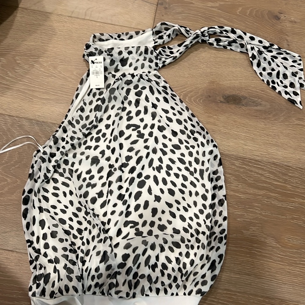 Express new with rage zebra print sleeveless bodysuit size small